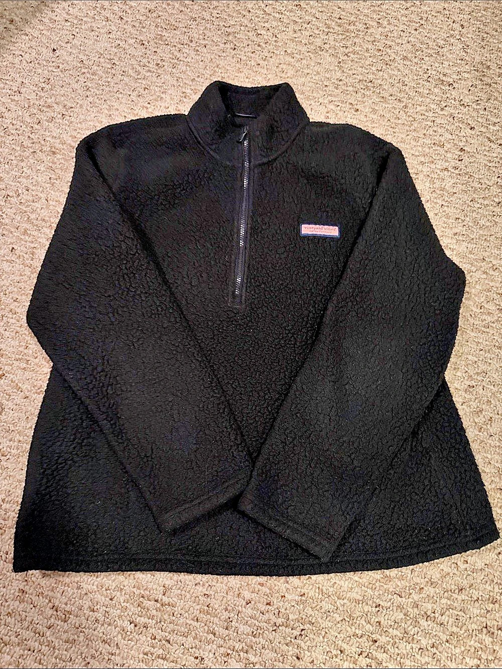 vineyard vines Shep Shirt Sherpa Pullover Black Size Large